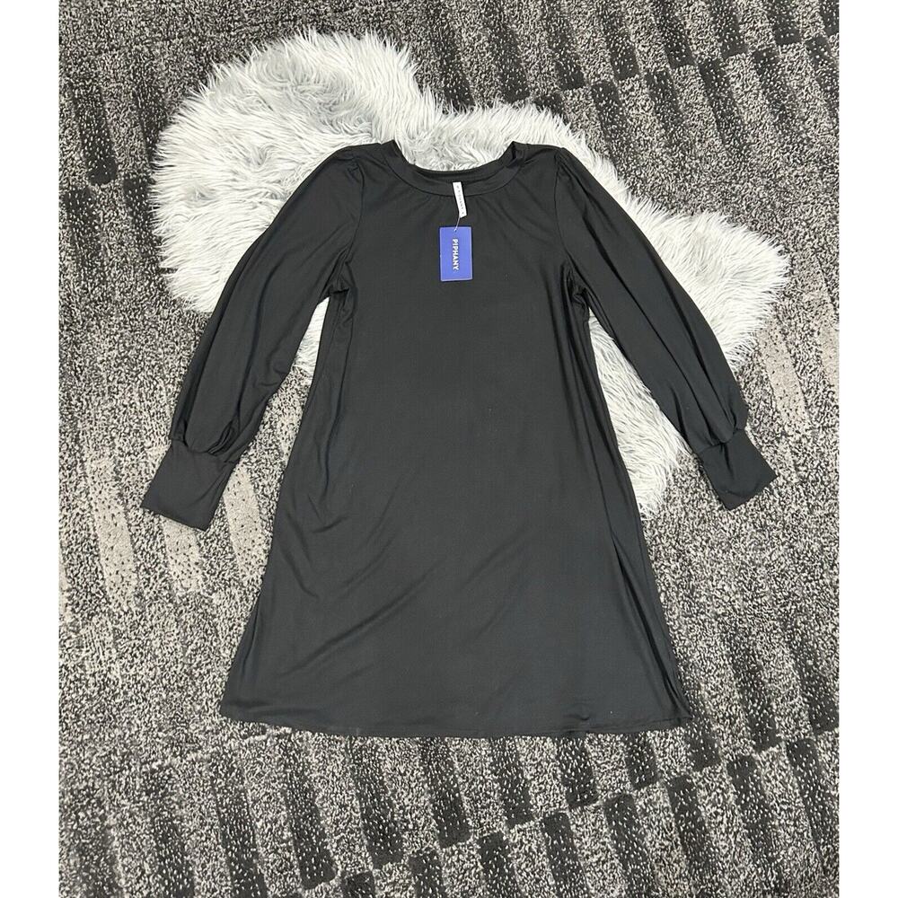 Piphany Women's Long Sleeve Black Knee Length Dress Size Medium